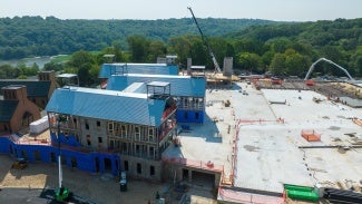 A construction site at Cold Spring Harbor Laboratory